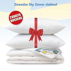 Zomer dekbed + 2 Hoofdkussen - Litsjumeaux Extra Lang - Dekbed Set - 260x220 cm