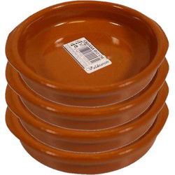Concorde Tapas schaaltje - 4x - Alicante - terracotta - 12 cm - Snack en tapasschalen