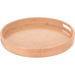 Rond serveer dienblad van bamboe hout 40 x 5 cm - Dienbladen