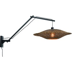 Wandlamp Bali - Bamboe Zwart - 105x60x55cm