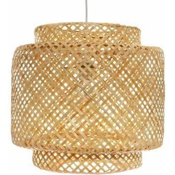 Atmosphera Hanglamp bamboe Boho - 40 x 38 cm - naturel - gevlochten lampenkap - Scandinavisch design - Hanglampen
