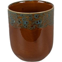 Clayre & Eef Mok  150 ml Bruin Blauw Keramiek Theemok
