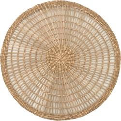 Kave Home - Palau ronde set 2 enkele lampenkappen natuurlijke vezels met natuurlijke afwerking 38x38cm