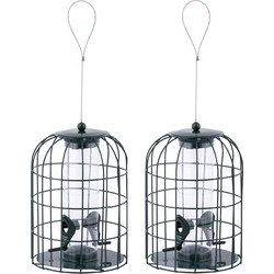 2x Stuks metalen vogel voedersilos/voederkooien 26 cm - Vogelvoederhuisjes