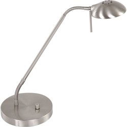 Mexlite - tafellamp - Biron - staal - glas metaal - bureaulamp - LED - 7502ST
