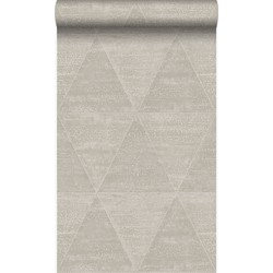 Origin Wallcoverings behang metalen driehoeken warm zilver - 53 cm x 10,05 m - 347590