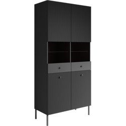 Meubella - Vitrinekast Vermont - Antraciet - 90 cm