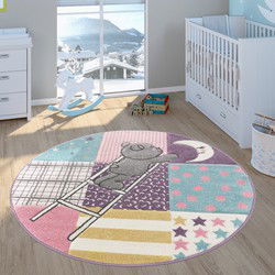 Kindervloerkleed - Elara - Roze - 80x150 cm