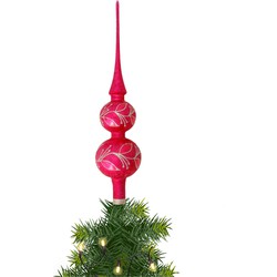 Kerst piek van glas rood ijslak H30 cm - kerstboompieken