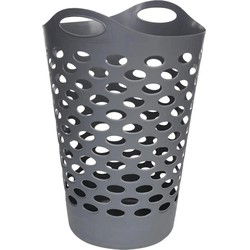 5Five Flexibele wasmand/opbergmand - grijs - 60 ltr - D41 x H66 cm - Wasmanden