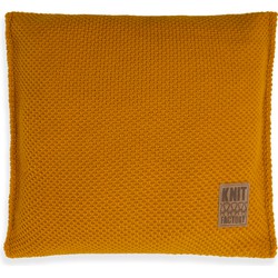 Knit Factory Lynn Sierkussen - Oker - 50x50 cm - Inclusief kussenvulling