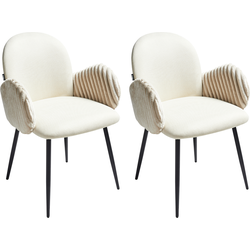 Beliani AMITY - Eetkamerstoel-Beige-Polyester