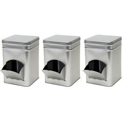 Opbergblik/bewaarblik met dispenser - 3x - 21cm - Koffiecups - Voorraadblikken
