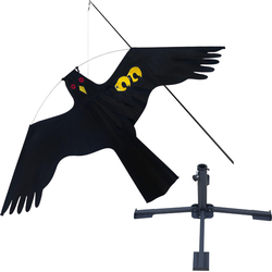 HIXA Vogelverjager 4 Meter - met Parasolvoet - Duivenverjager - Vogelverschrikker - Kraaien - Zwart - Nylon