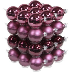 Othmar Decorations kerstballen - 36x st - cherry roze - D6 cm - glas - Kerstbal