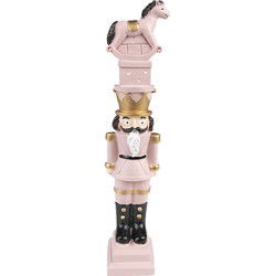 Clayre & Eef Kerstdecoratie Notenkraker Roze Polyresin