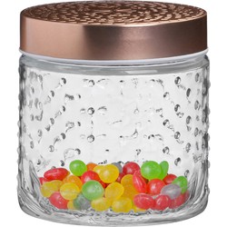 Urban Living Voorraadpot/bewaarpot Blair - 500 ml - glas - koperen deksel - D11 x H13 cm - Voorraadpot