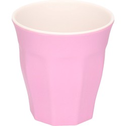 Onbreekbare kunststof/melamine roze drinkbeker 9 x 8.7 cm voor outdoor/camping - Drinkbekers