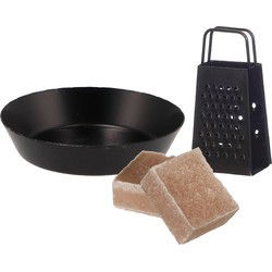 Amberblokjes/geurblokjes cadeauset - sandelhout geur -inclusief schaaltje en mini rasp - Amberblokjes