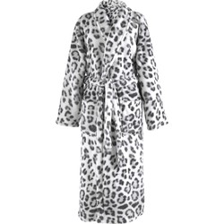 Zo Home Flanel Fleece Badjas Snow Leopard - grey - XL
