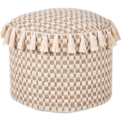 Beliani PIRAK - Poef-Beige-Katoen, Zeegras