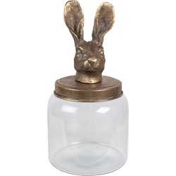 Clayre & Eef Voorraadpot Ø 16x33 cm Transparant Glas Konijn