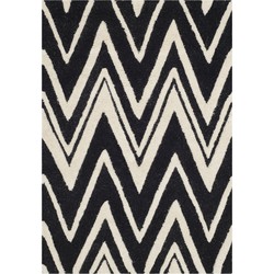 Safavieh Modern Indoor Hand Tufted Area Rug, Cambridge Collection, CAM711, in Black & Ivory, 91 X 152 cm
