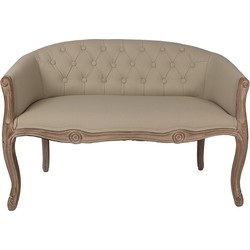 Clayre & Eef Bankje 104x55x70 cm Bruin Beige Hout Textiel
