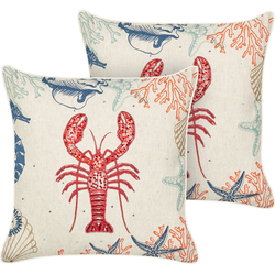 KELP - Sierkussen set van 2 - Beige - 45 x 45 cm - Linnen