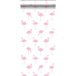 ESTAhome behang flamingo's roze en wit