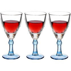Vivalto - Wijnglazen Exotic Collection - 6x - blauw - voet 275 ml - Wijnglazen