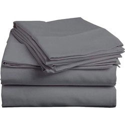 Zavelo Essential Laken Antraciet (Percale katoen)-Lits-jumeaux (250x260 cm)