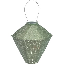 Solar lampion diamant sashiko 28 cm licht groen - Lumiz