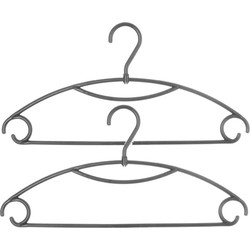 5Five Kledinghangers - 20x - grijs - kunststof - 41 x 20 cm - Kledinghangers