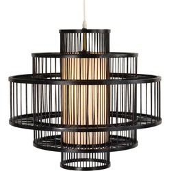 Fine Asianliving Bamboe Hanglamp Zwart Handgemaakt - Leonard D50xH50cm