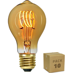 10x Gele Dimbare LED Lamp Gold krul - Spiraal