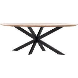 Eettafel Ovaal 160cm - Naturel - Mangohout - Tafel Diamond
