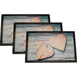 Deurmat "Jack's Door" - 3 stuks - 40x60cm - binnen - droogloopmat - liefde