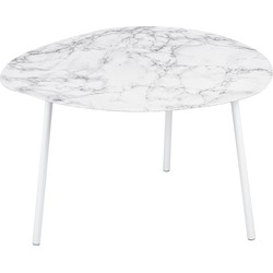 Side Table Ovoid Marble Look
