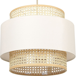 Beliani YUMURI - Hanglamp-Natuurlijk-Polyester, Rotan, Katoen