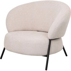 Fauteuil Beige Stof - 85x85x70cm - Zithoogte 39cm - Jennie