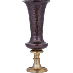 PTMD Bloempot Lysse - 25x25x61 cm - Aluminium - Bruin