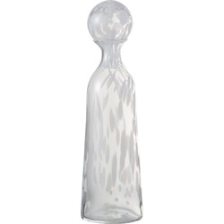  J-Line Decoratie Karaf Glas Spikkels Transparant Wit - Large