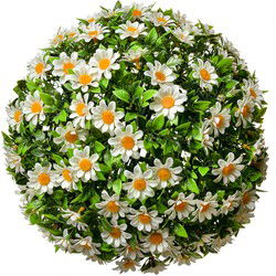 Clayre & Eef Buxus bol Ø 30 cm Wit Groen Kunststof Rond