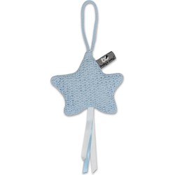 Baby's Only Gebreide decoratie hanger ster Robust - Decoratieve accessoires - Baby Blauw - Met ophanglusje