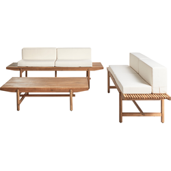 Beliani GIAVENO - Loungeset-Lichte houtkleur-Acaciahout