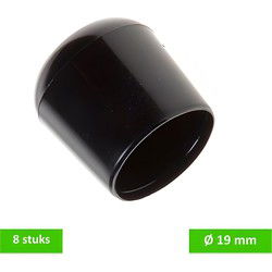Peerdop 19mm zwart 8st
