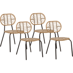 PRATELLO - Tuinstoel set van 4 - Naturel - PE rotan