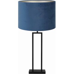 Tafellamp Shiva/Velours - Zwart/Blauw - Ø35x84cm