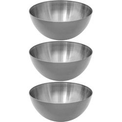 Set van 3x stuks - Slakom/serveer schaaltjes - rvs metaal - D24 cm - Saladeschalen